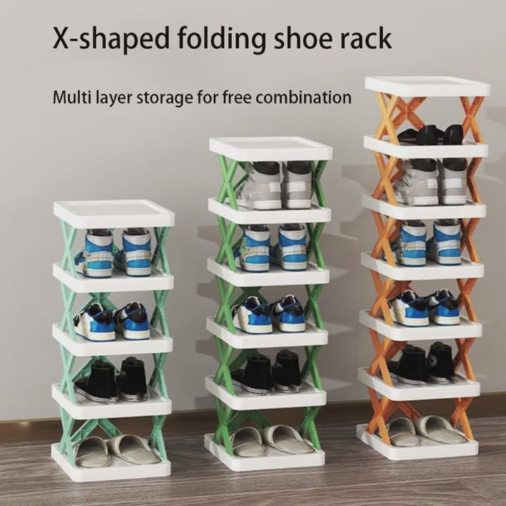 5-layer X-shaped thickened multi-layer foldable shoe rack